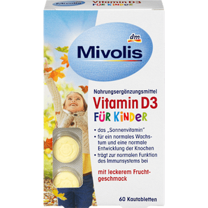 Vitamin D3 für Kinder, Kautabletten 60 St. Mivolis