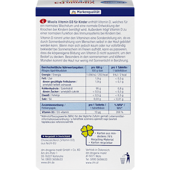 Vitamin D3 für Kinder, Kautabletten 60 St. Mivolis