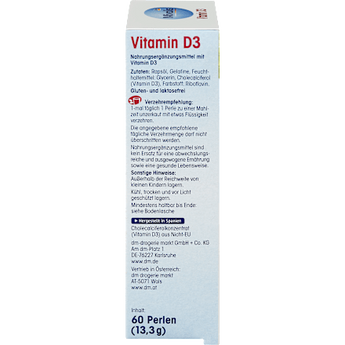 Vitamin D3 Perlen 1000 I.E. 60 St Mivolis