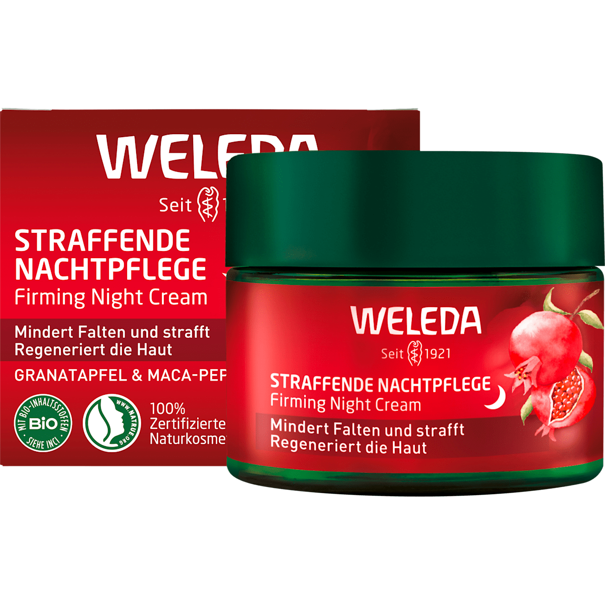 Nachtcreme straffend Granatapfel & Maca-Peptide, 40 ml